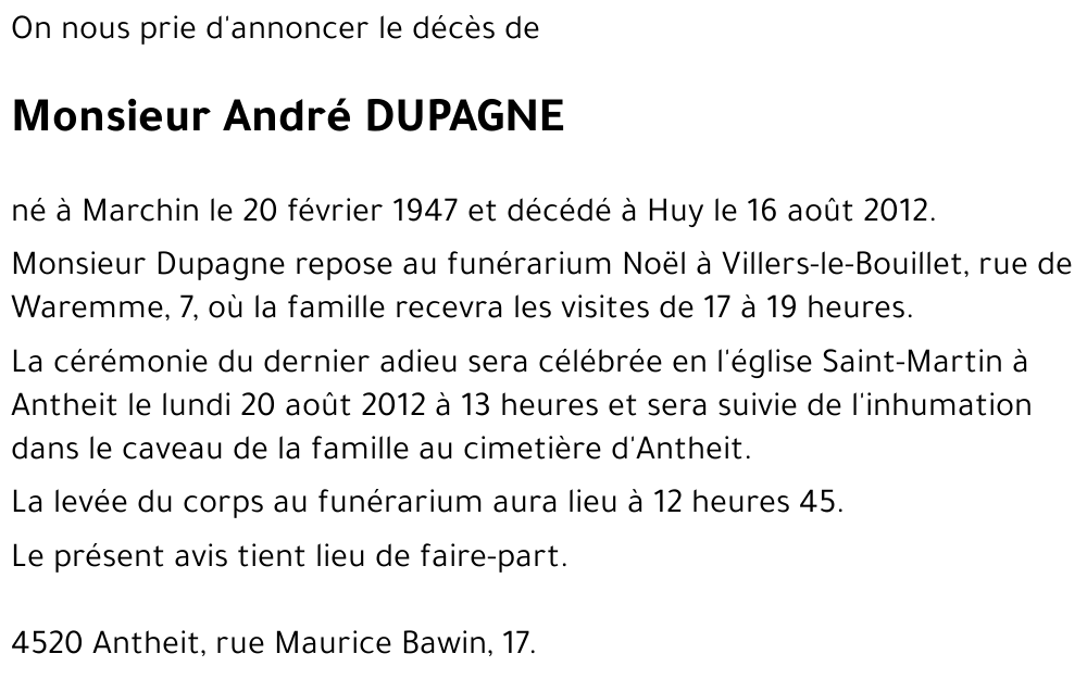 André DUPAGNE
