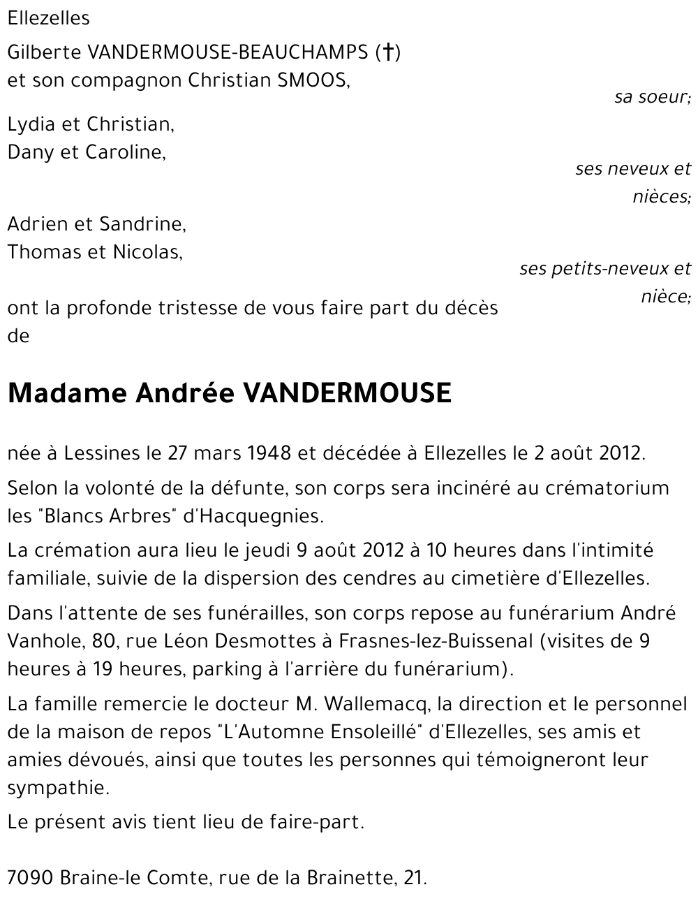 Andrée Vandermouse