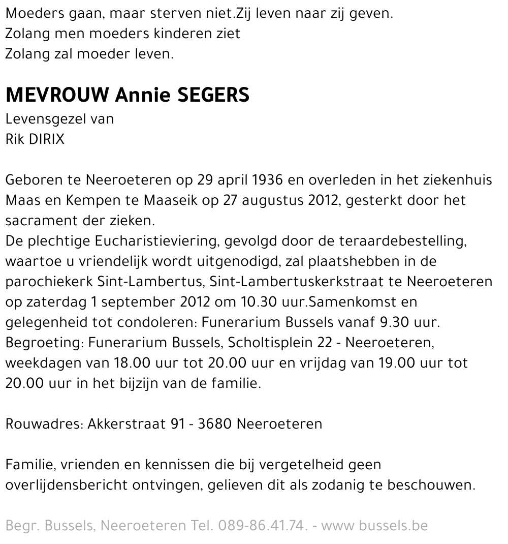 Annie SEGERS