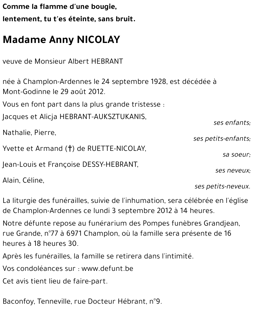 Anny NICOLAY