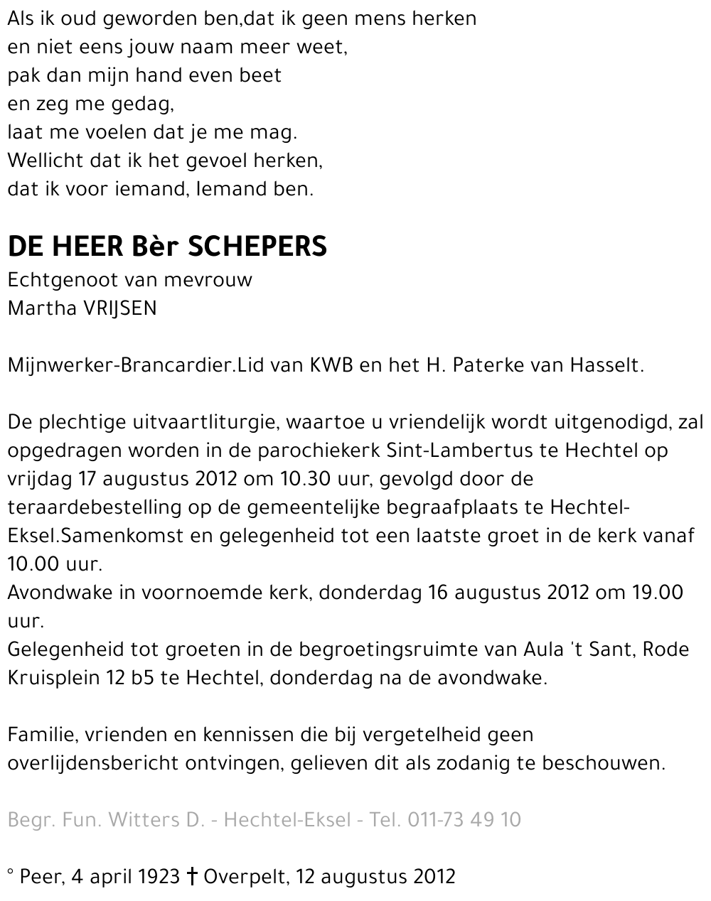 Bèr SCHEPERS