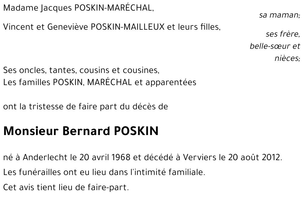 Bernard POSKIN
