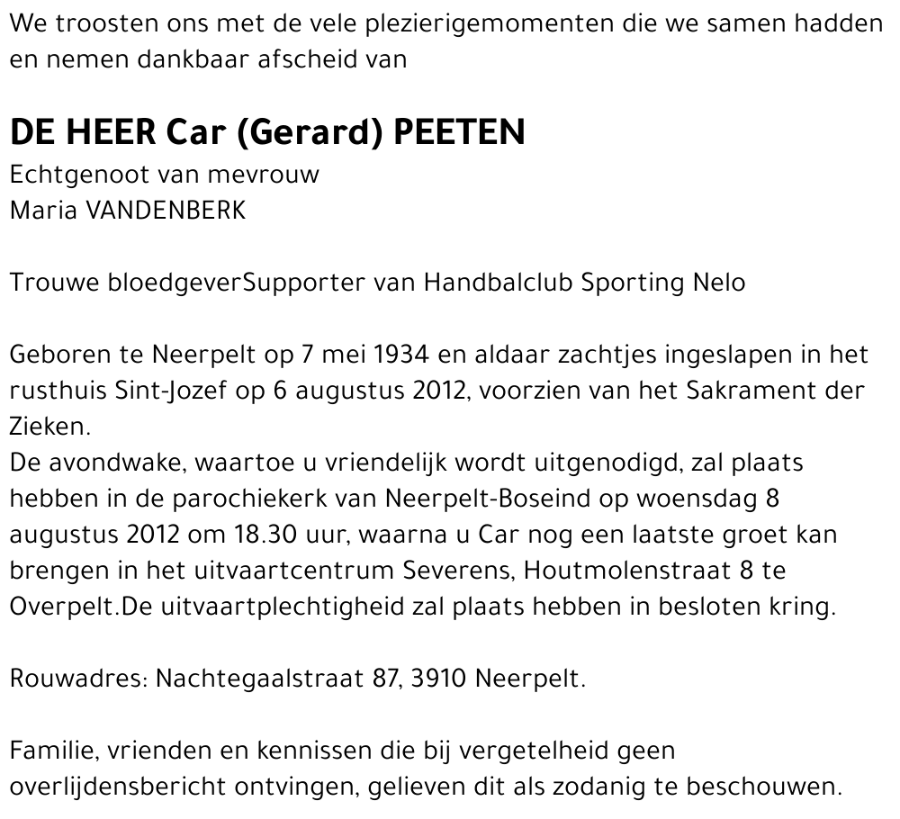 Car Peeten