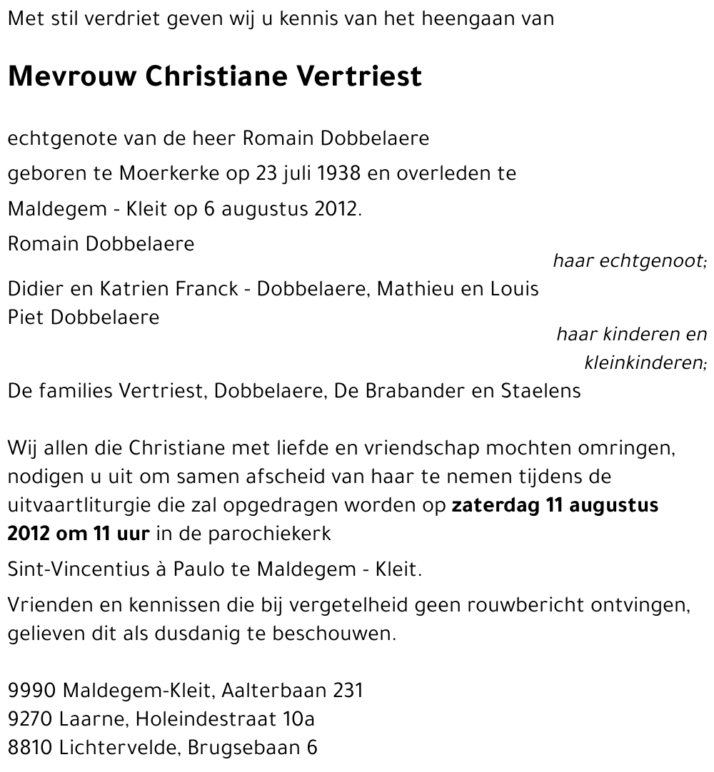 Christiane Vertriest