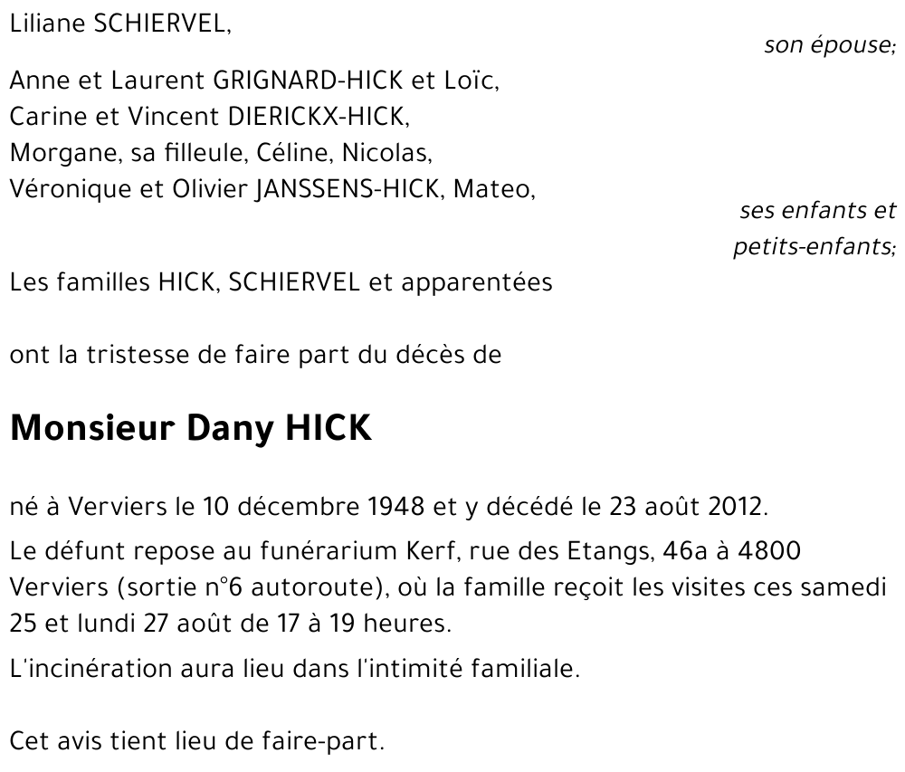 Dany HICK