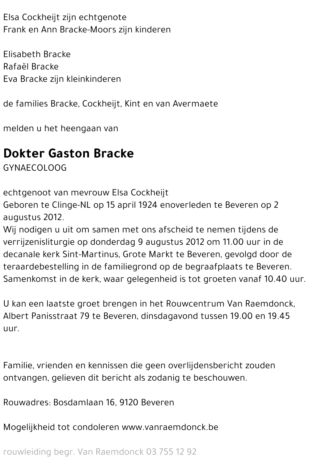 Dokter Gaston Bracke