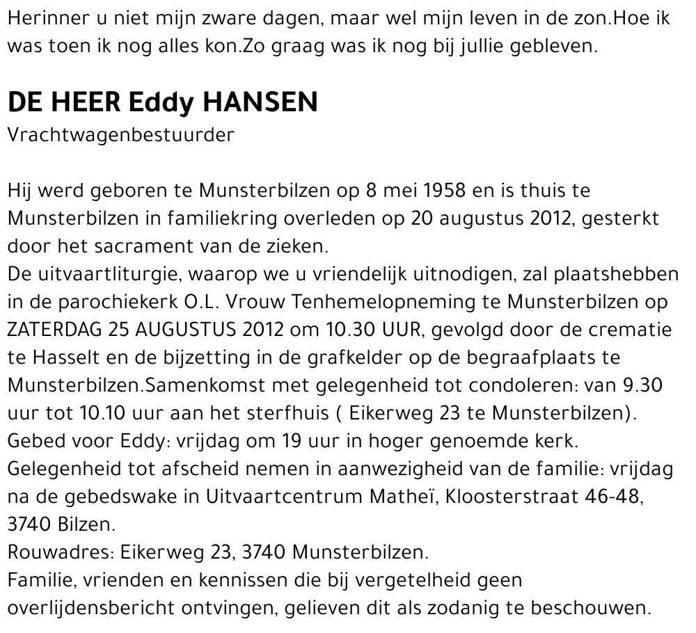 Eddy HANSEN