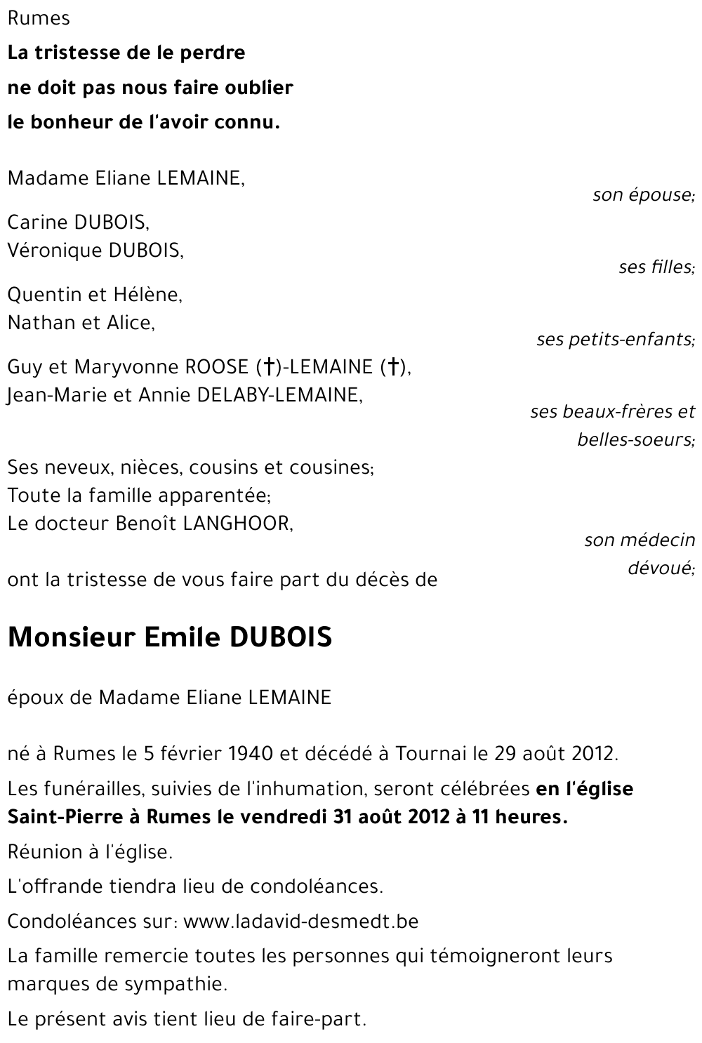 Emile DUBOIS