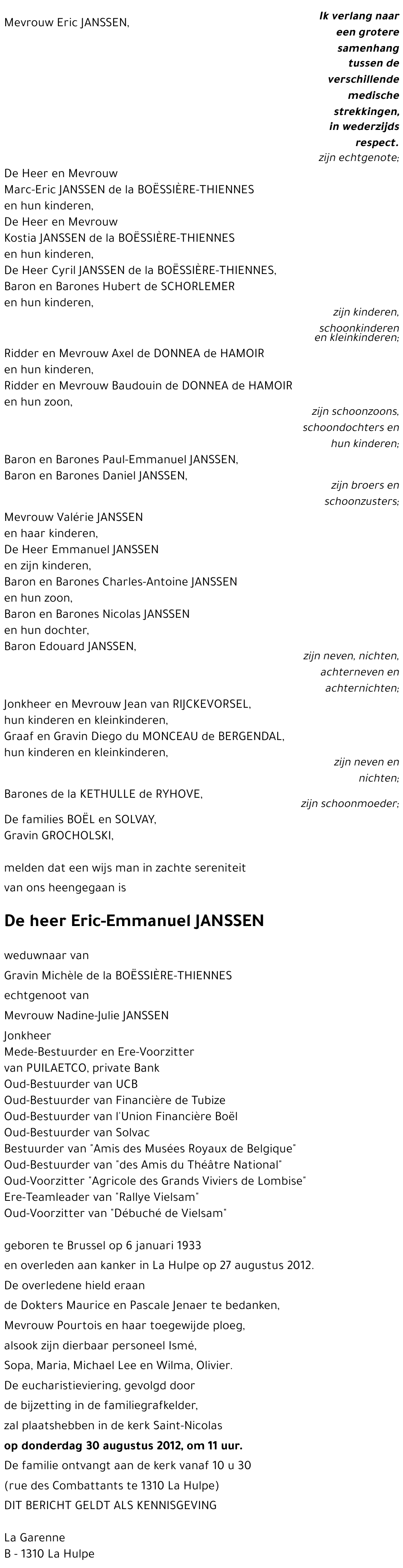 Eric-Emmanuel JANSSEN