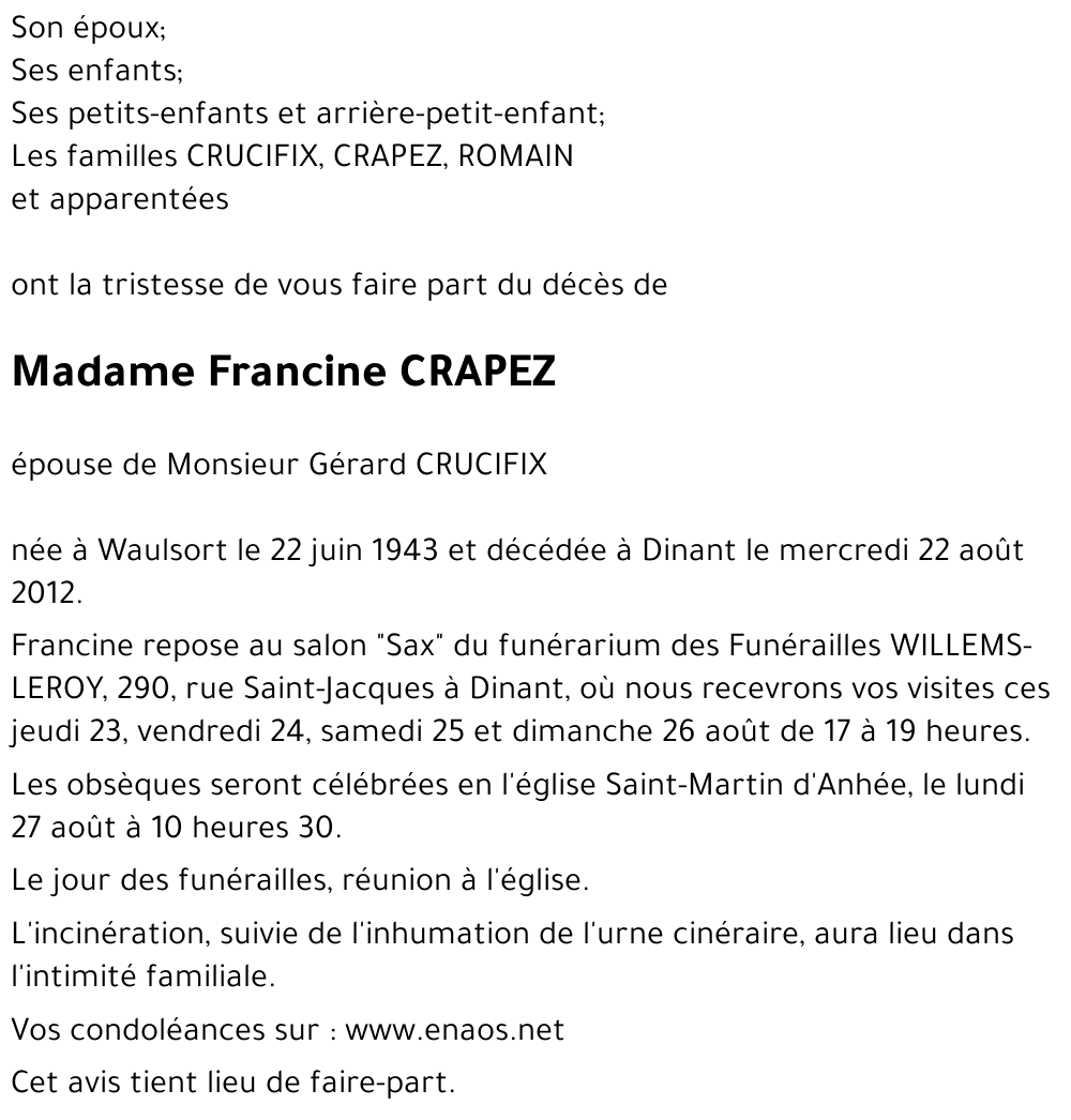 Francine CRAPEZ