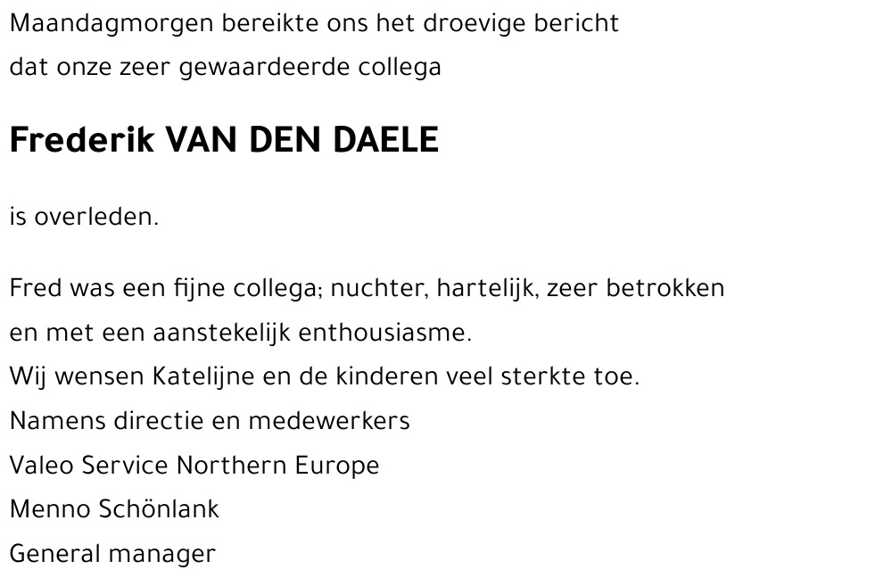 Frederik Van Den Daele