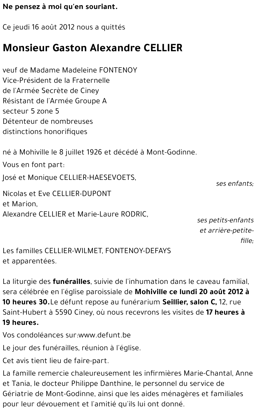 Gaston Alexandre CELLIER