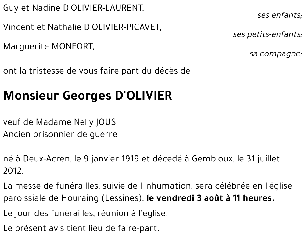 Georges D'OLIVIER