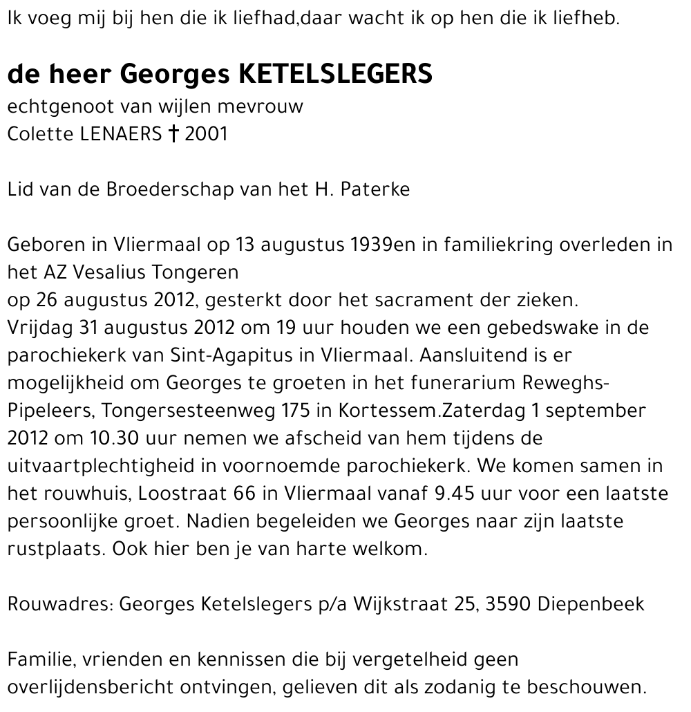 Georges KETELSLEGERS