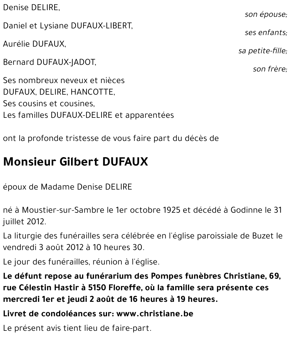 Gilbert DUFAUX