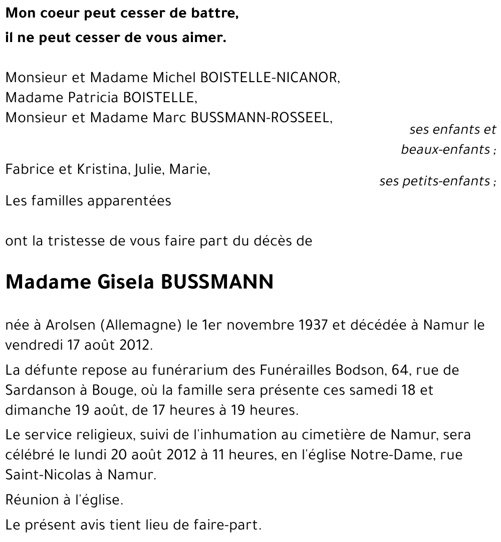 Gisela BUSSMANN
