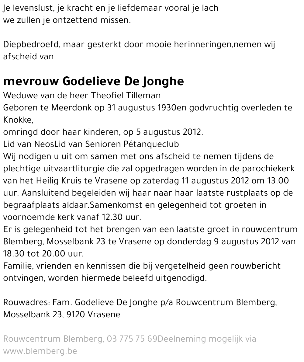 Godelieve De Jonghe