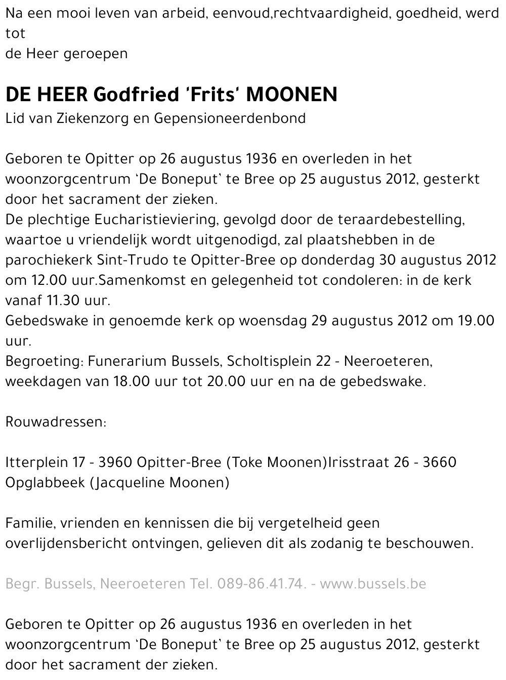 Godfried 'Frits' MOONEN