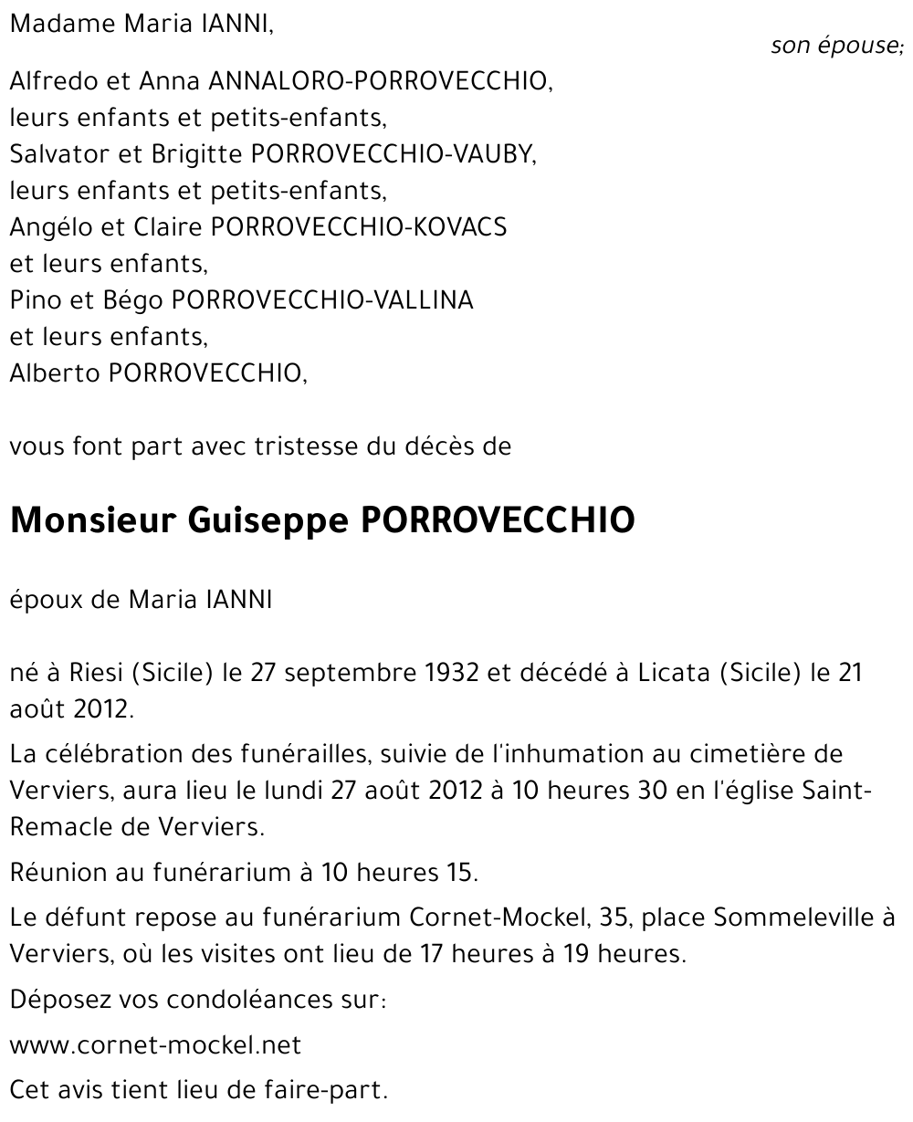 Guiseppe PORROVECCHIO