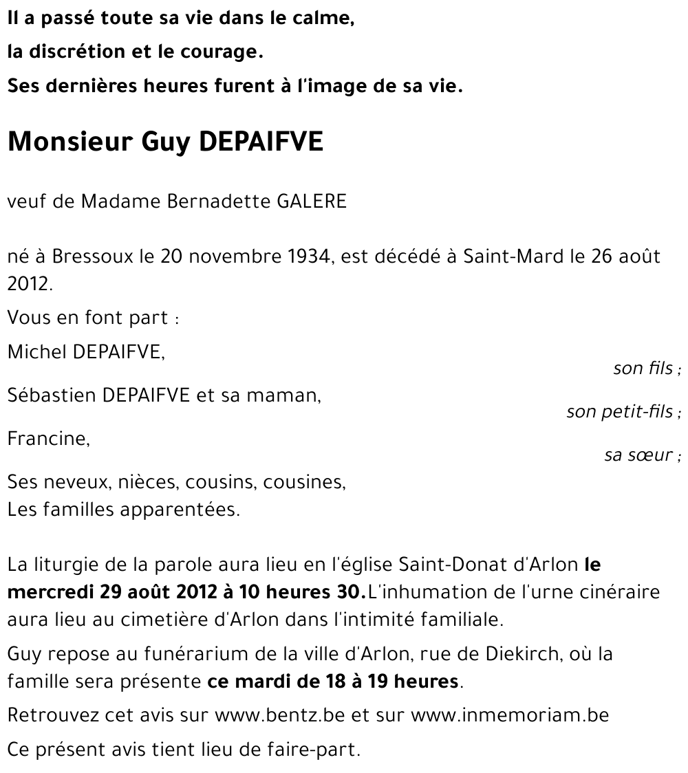Guy DEPAIFVE