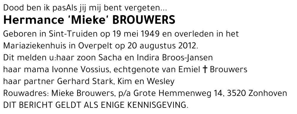 Hermance 'Mieke' Brouwers