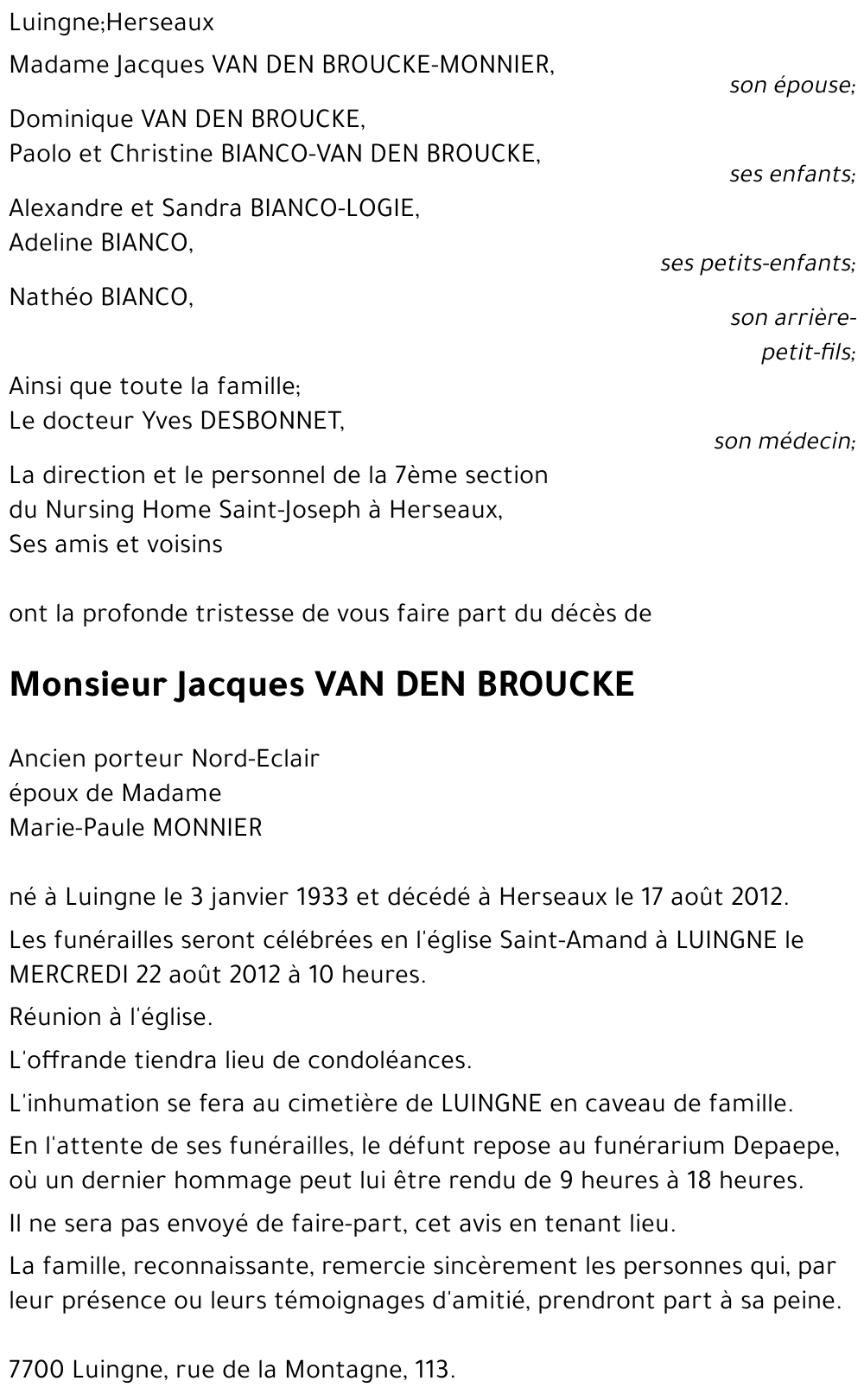 Jacques VAN DEN BROUCKE