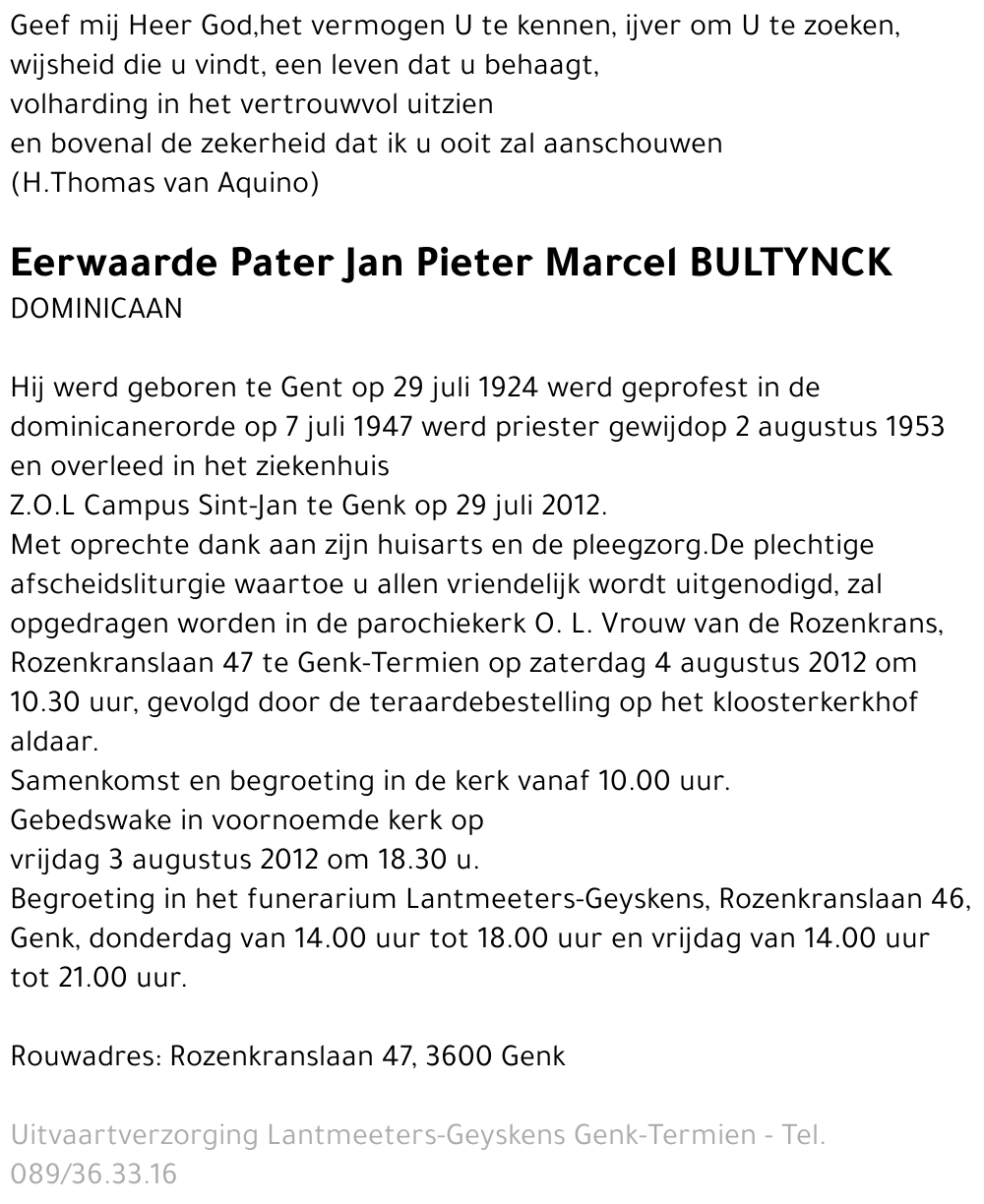Jan Pieter Marcel BULTYNCK