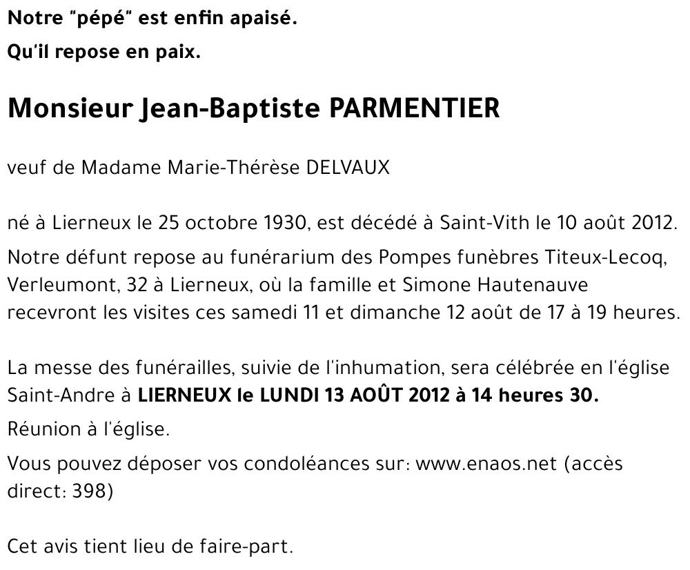 Jean-Baptiste PARMENTIER