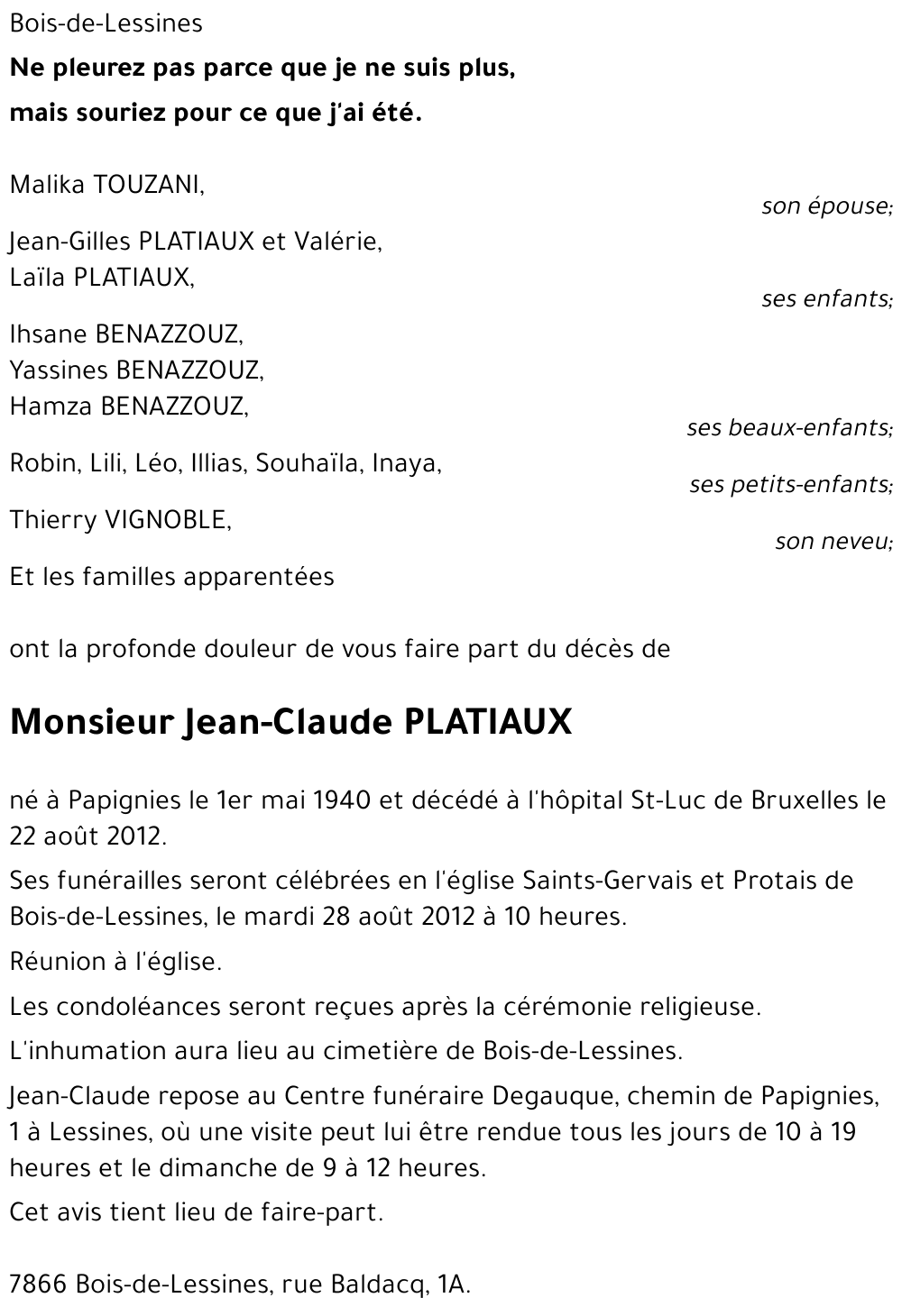 Jean-Claude PLATIAUX