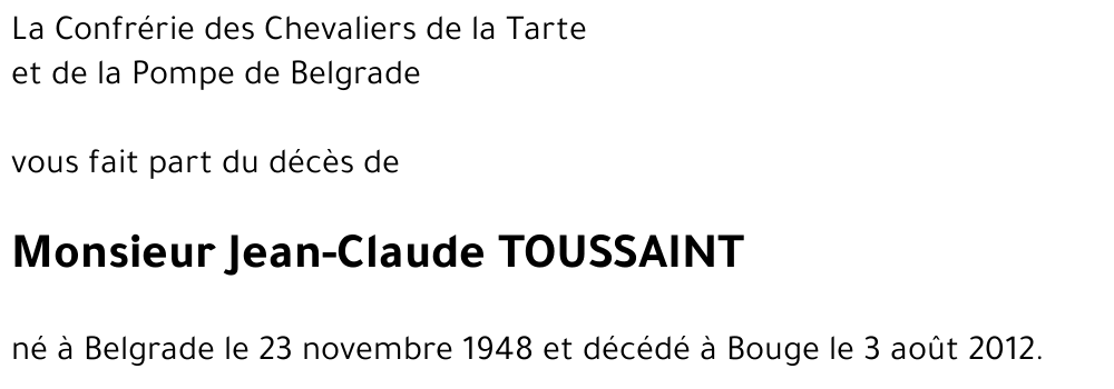 Jean-Claude TOUSSAINT