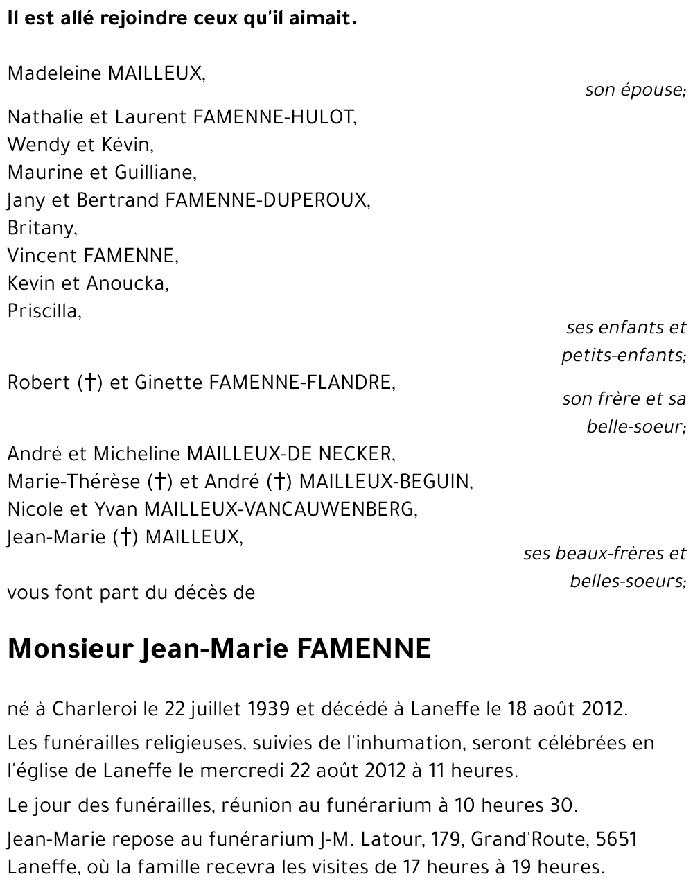 Jean-Marie FAMENNE