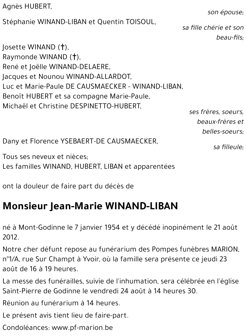 Jean-Marie WINAND-LIBAN