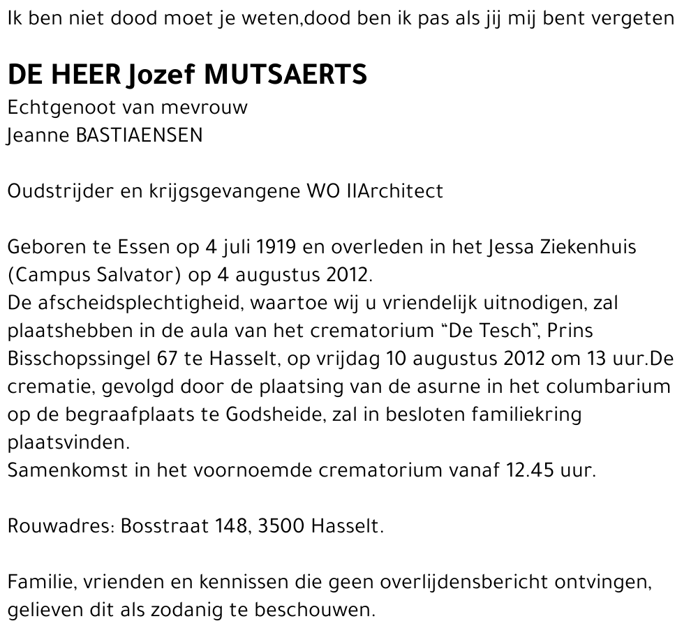 Jozef Mutsaerts