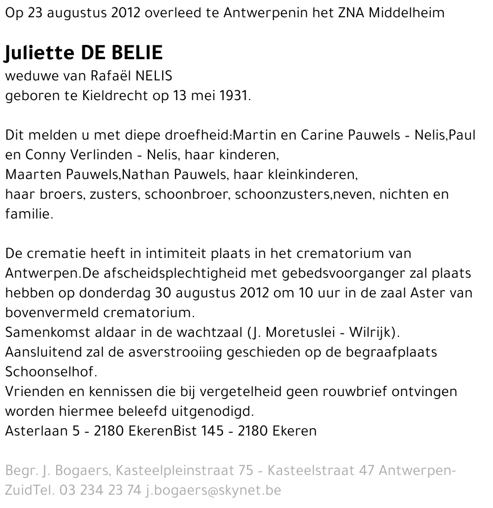 Juliette De Belie