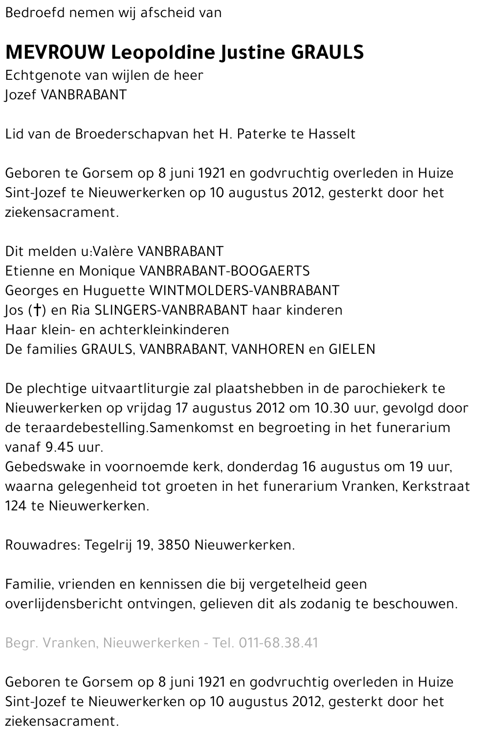 Leopoldine Justine Grauls