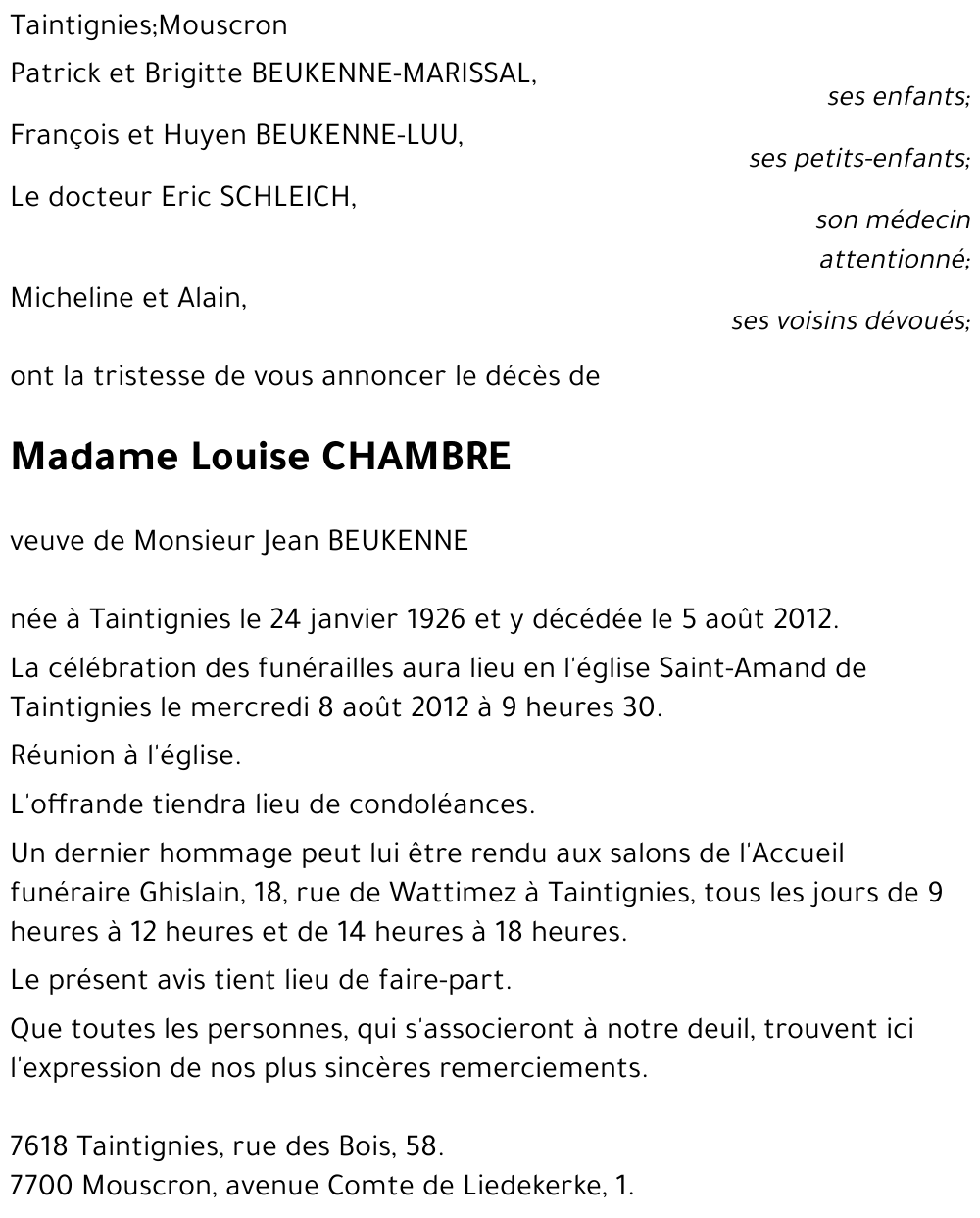 Louise CHAMBRE