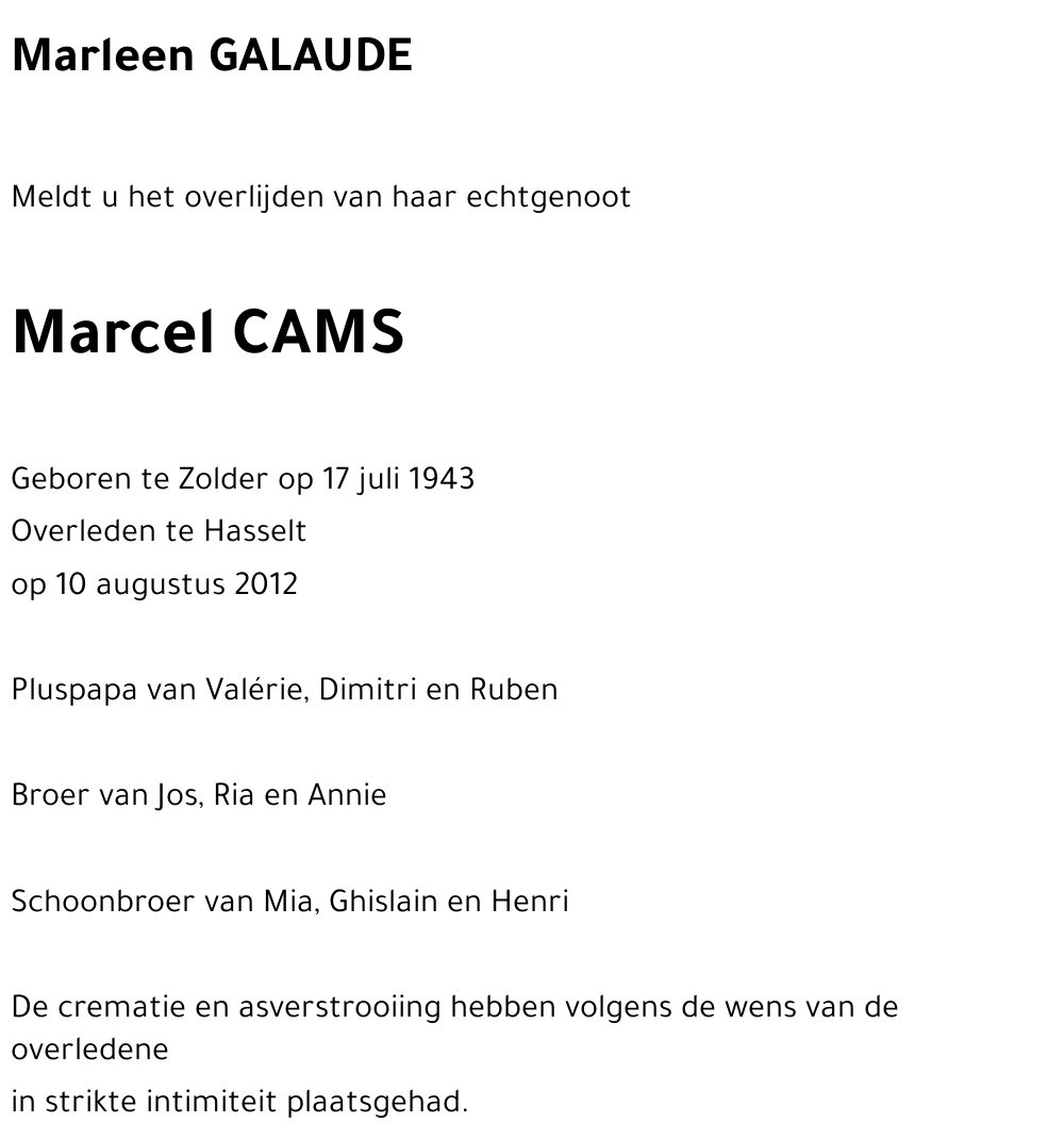 Marcel Cams