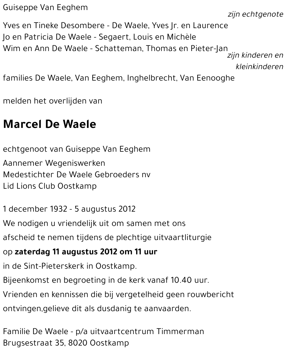 Marcel De Waele