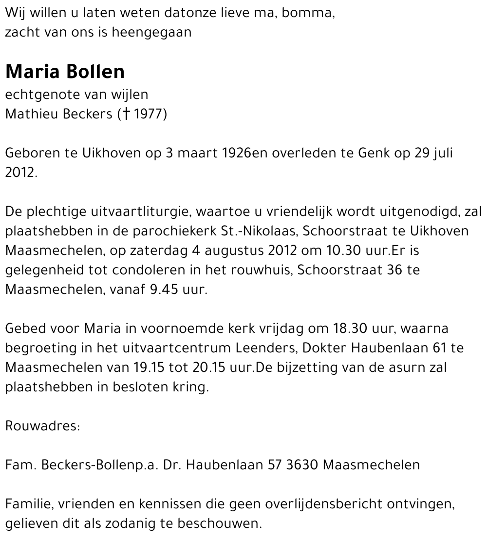 Maria Bollen
