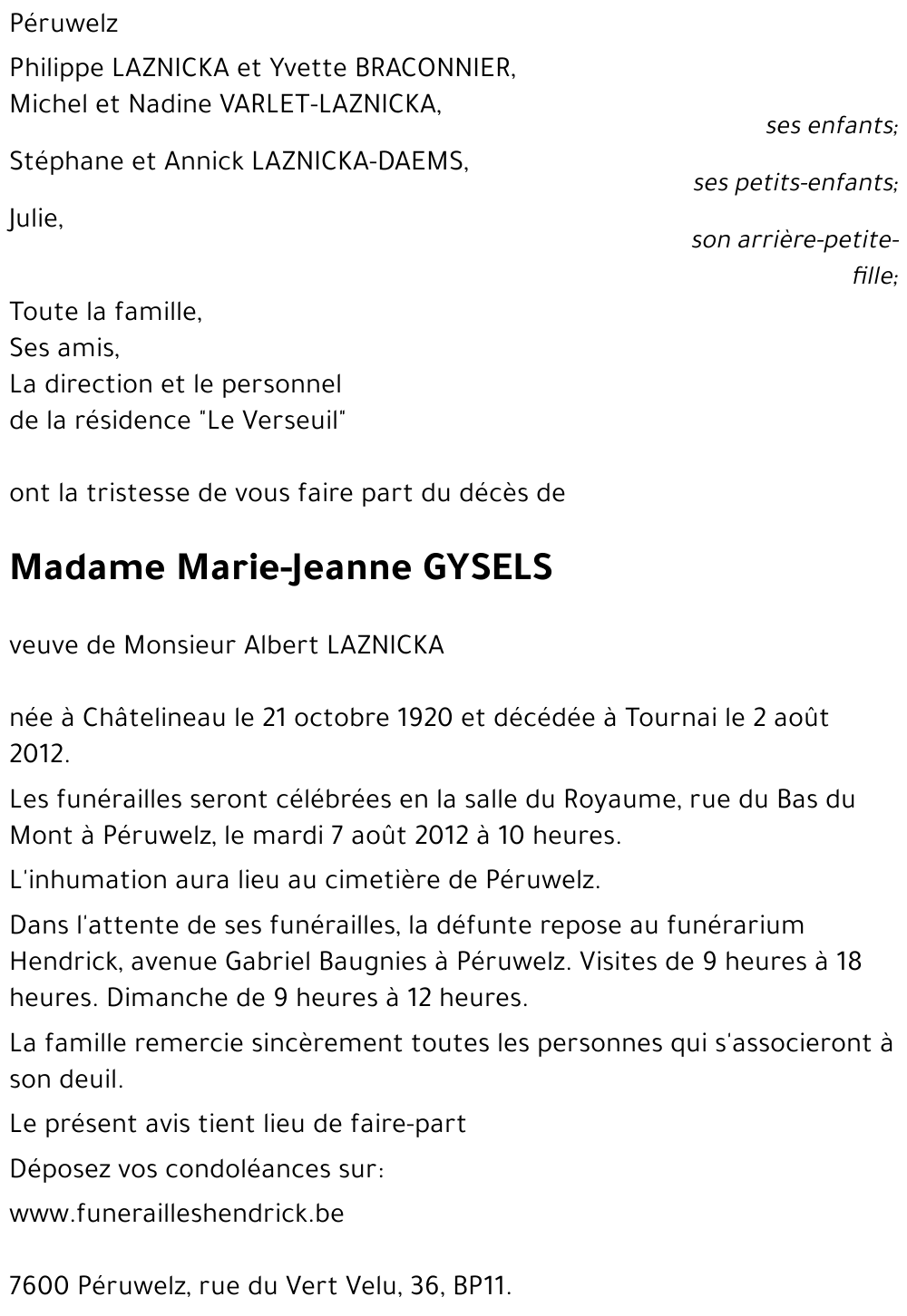 Marie-Jeanne GYSELS