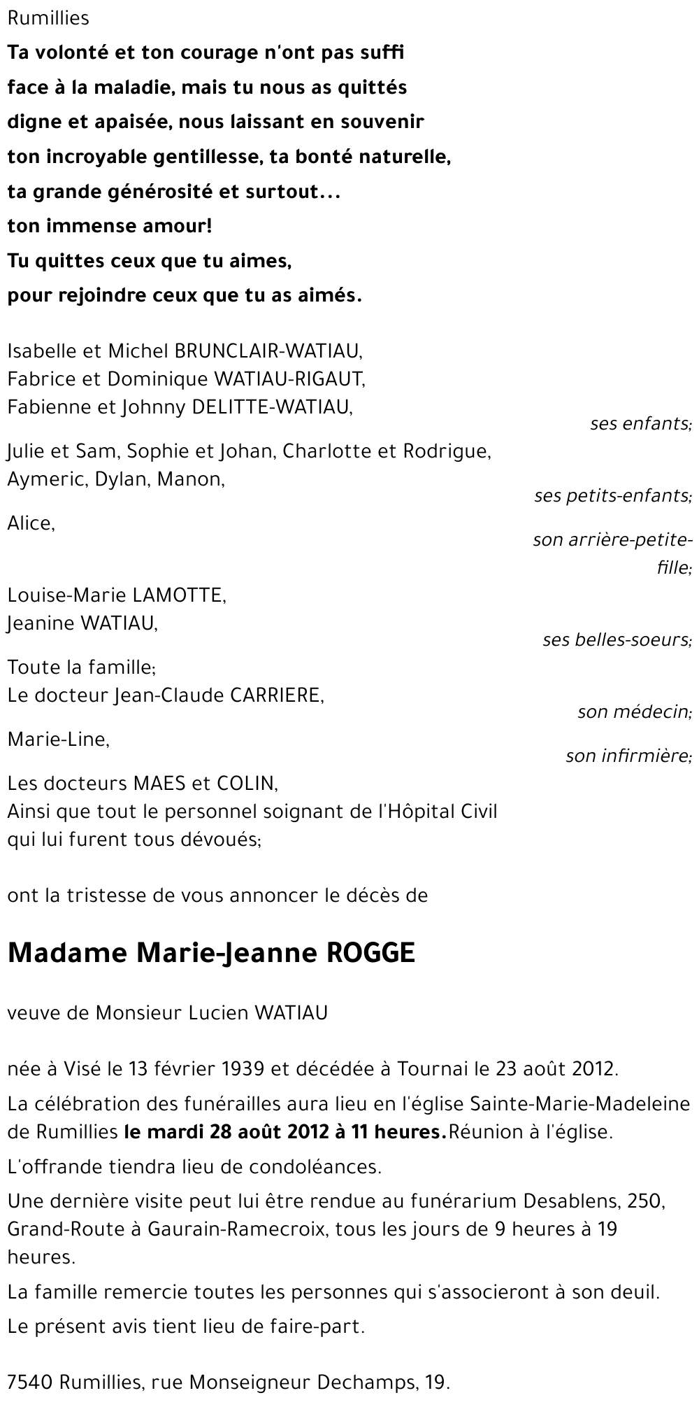 Marie-Jeanne ROGGE