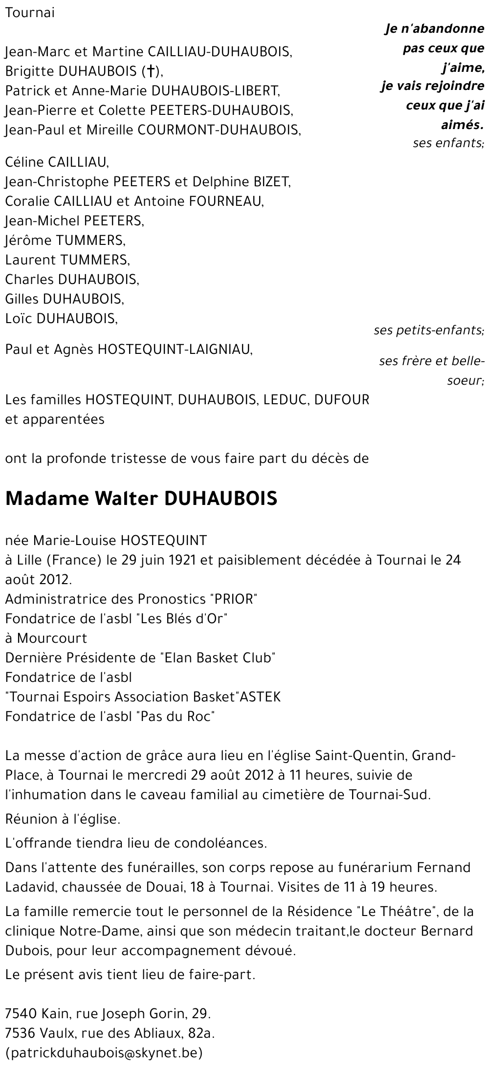 Marie-Louise HOSTEQUINT