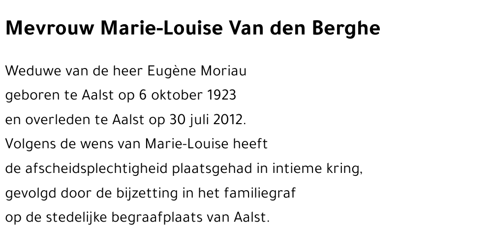 Marie-Louise Van den Berghe