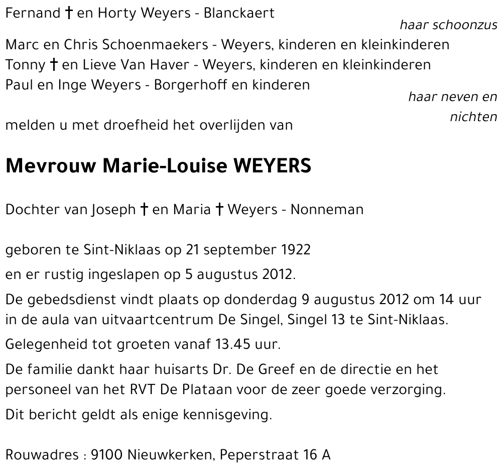 Marie-Louise WEYERS