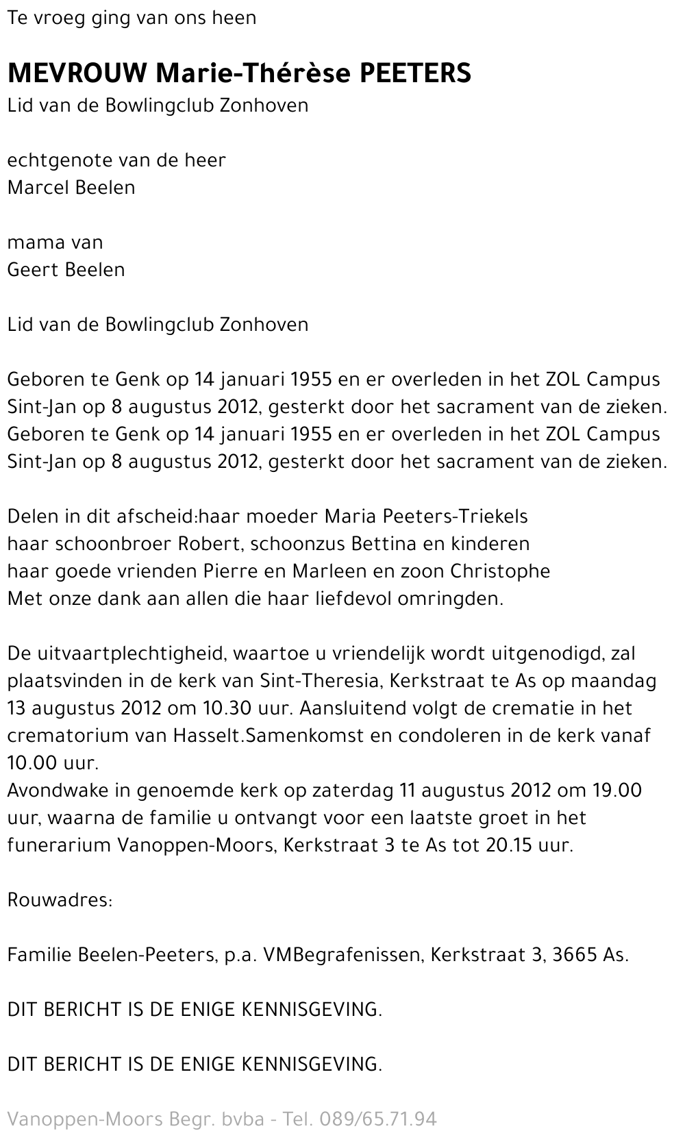 Marie-Thérèse Peeters