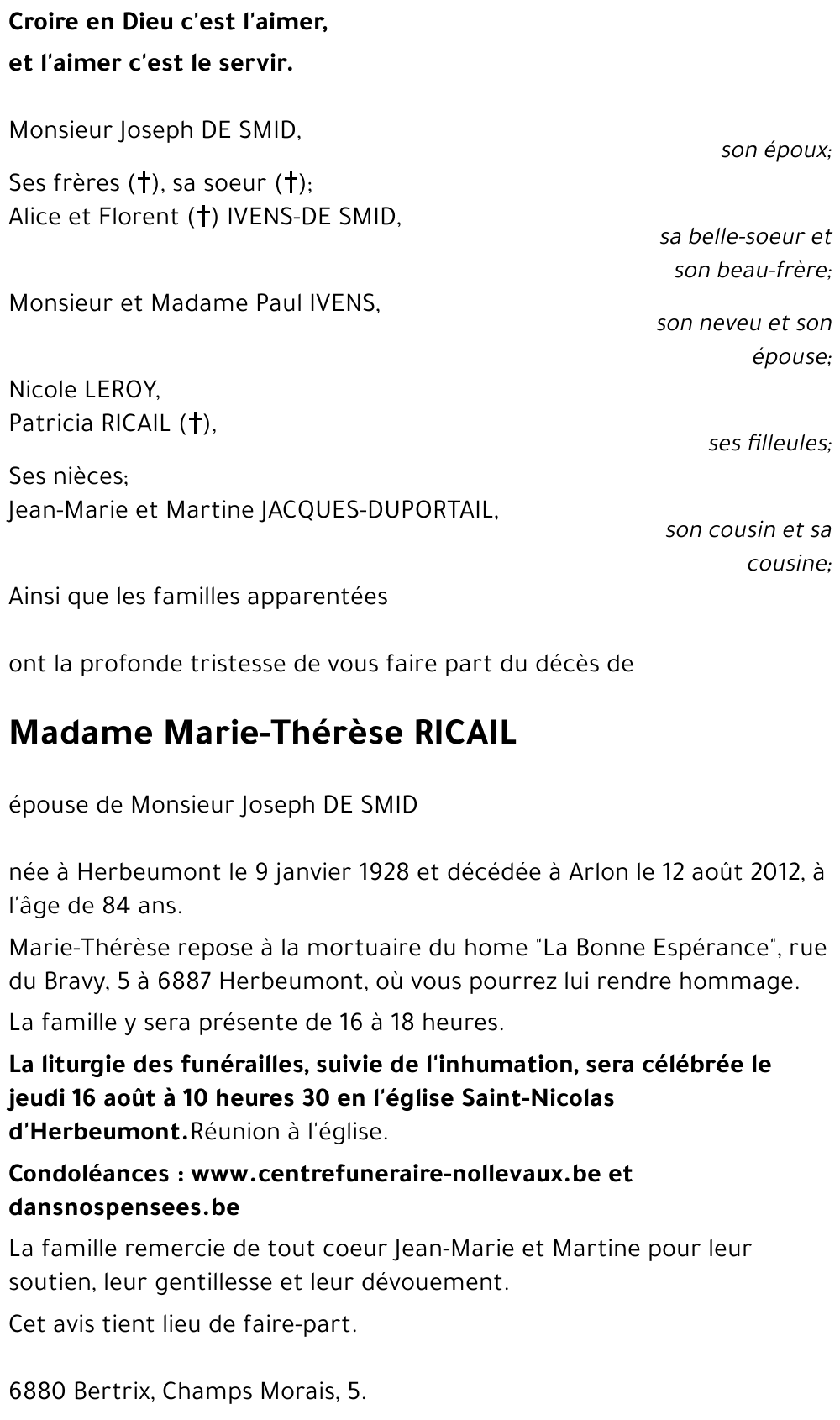 Marie-Thérèse RICAIL