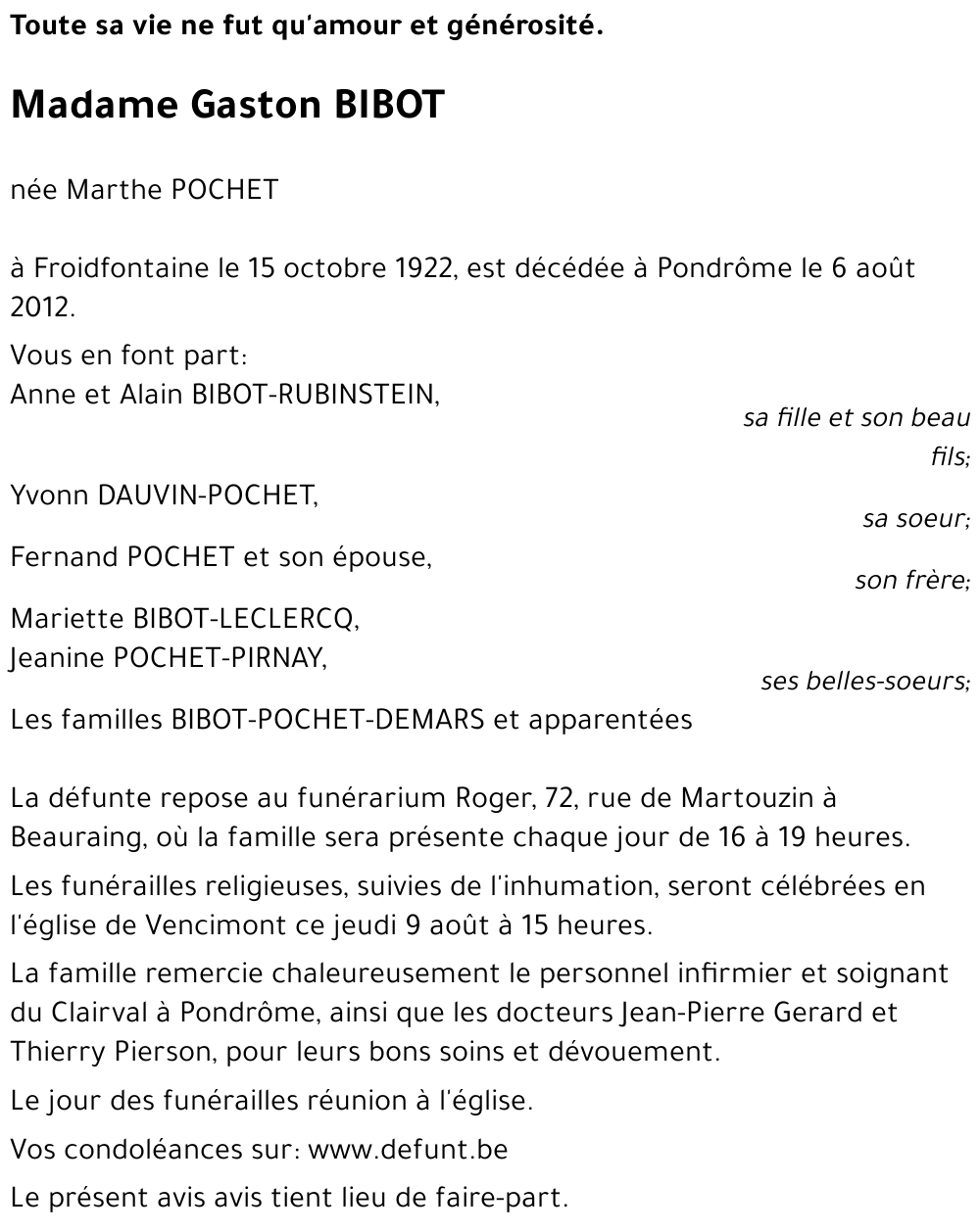 Marthe POCHET