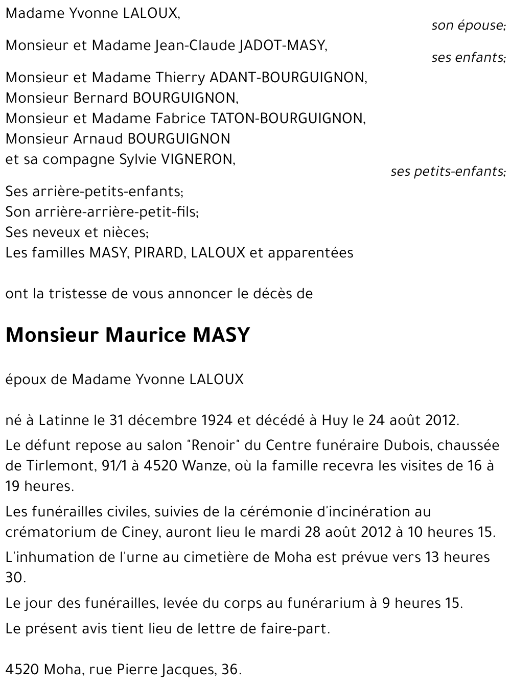 Maurice MASY