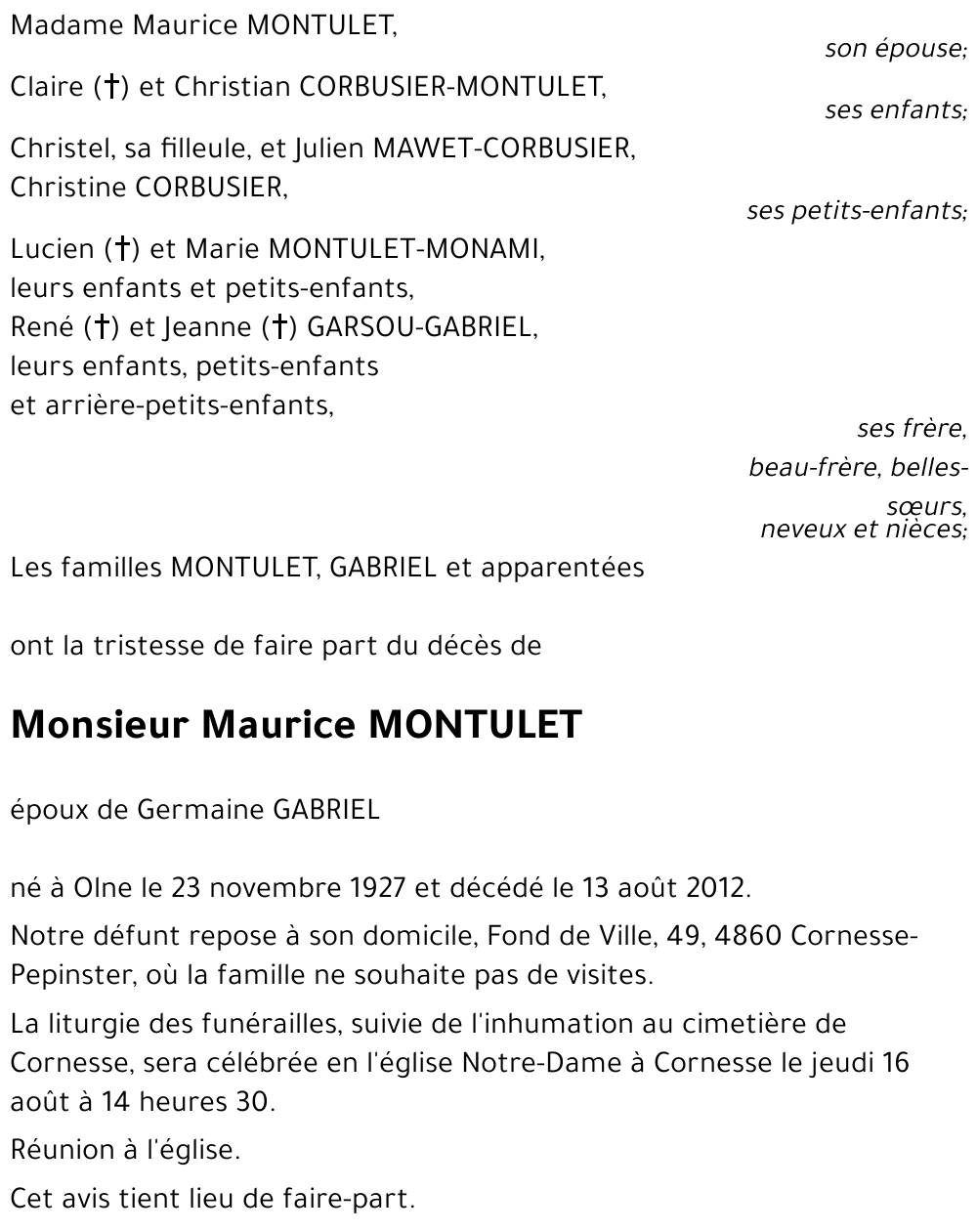 Maurice MONTULET