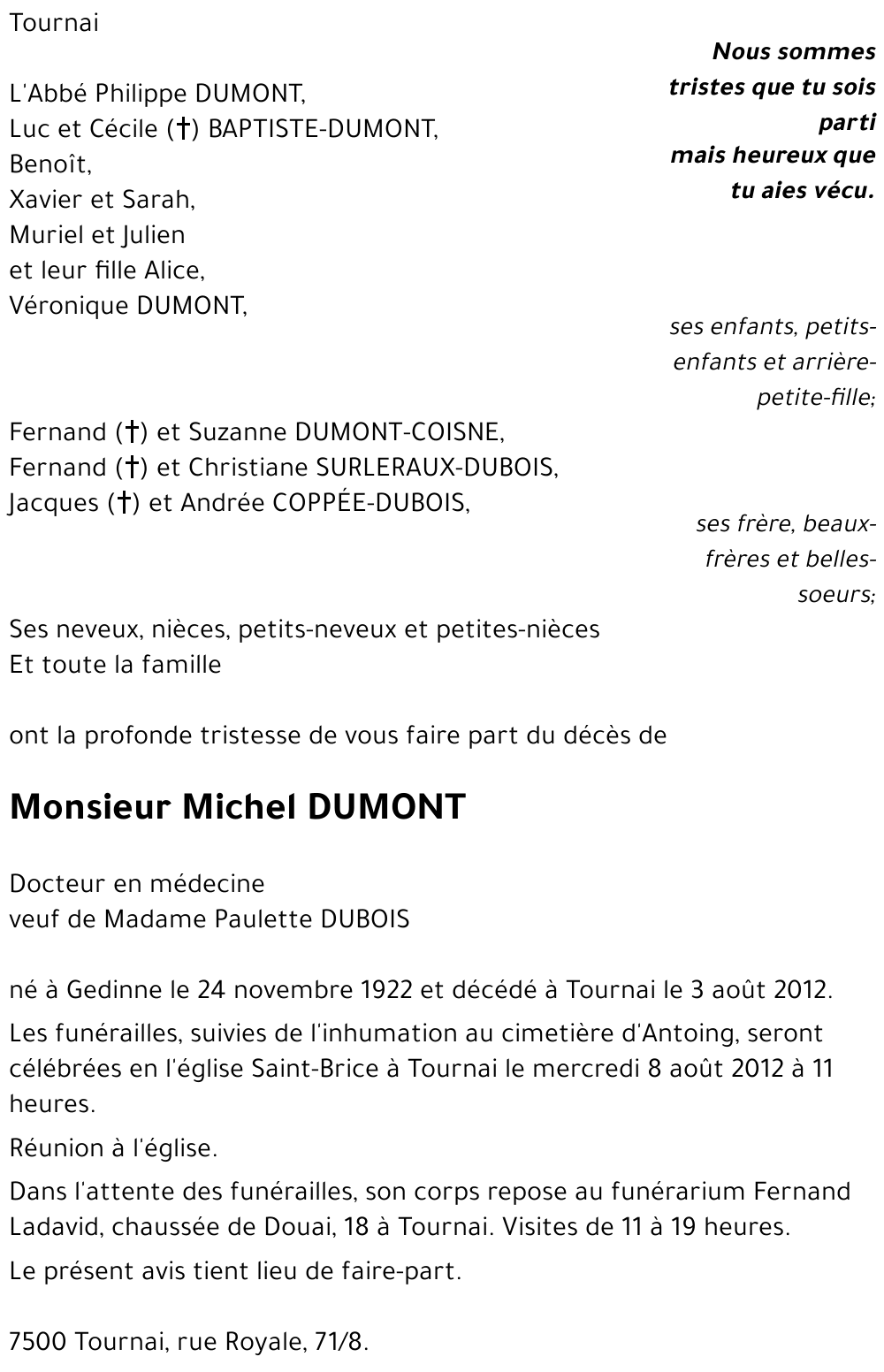 Michel DUMONT